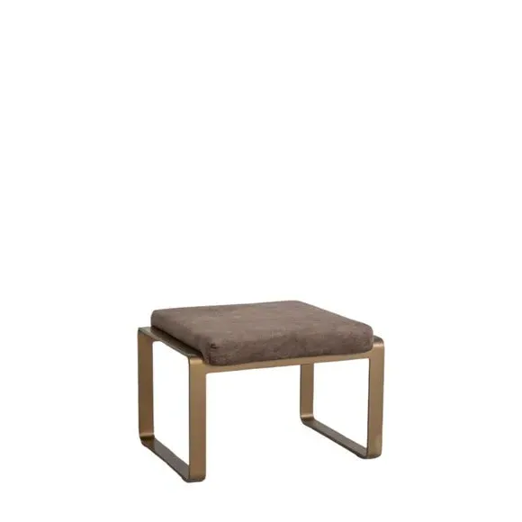 Footstool with Curved Legs - Mineral, Metal