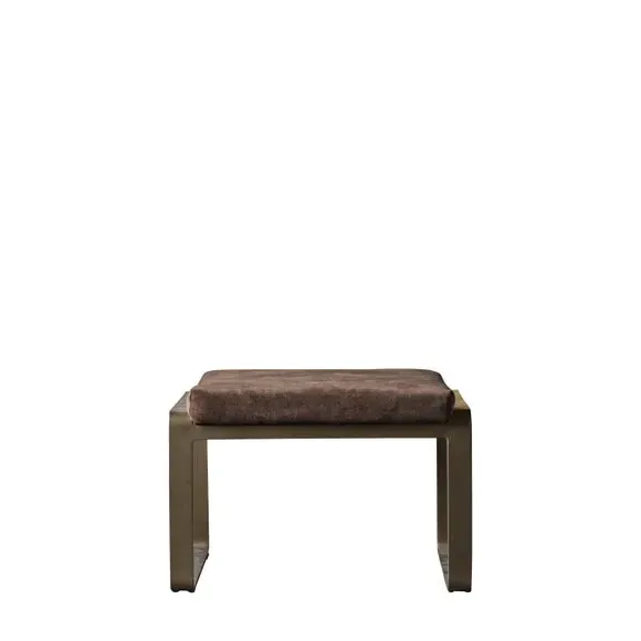 Footstool with Curved Legs - Mineral, Metal
