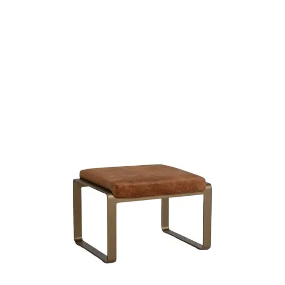 Footstool with Curved Legs - Ochre, Metal