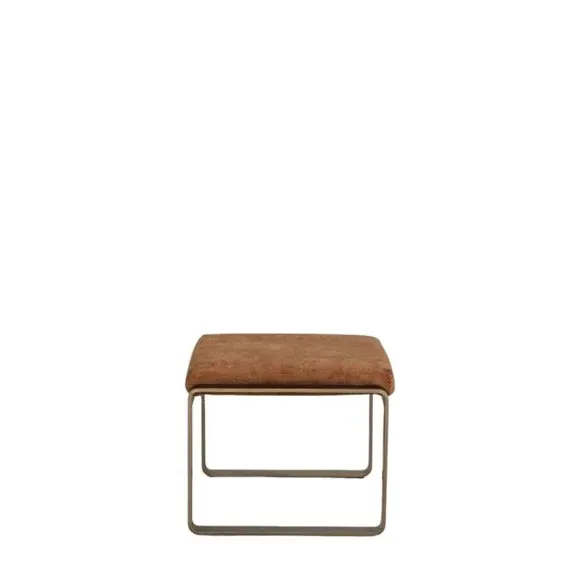 Footstool with Curved Legs - Ochre, Metal