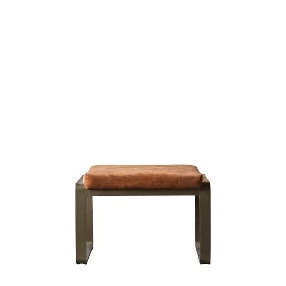 Footstool with Curved Legs - Ochre, Metal