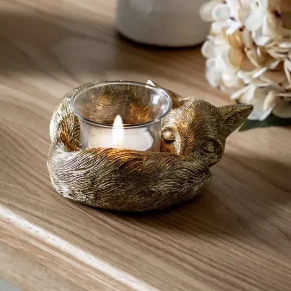 Fox Tealight Holder - Gold image