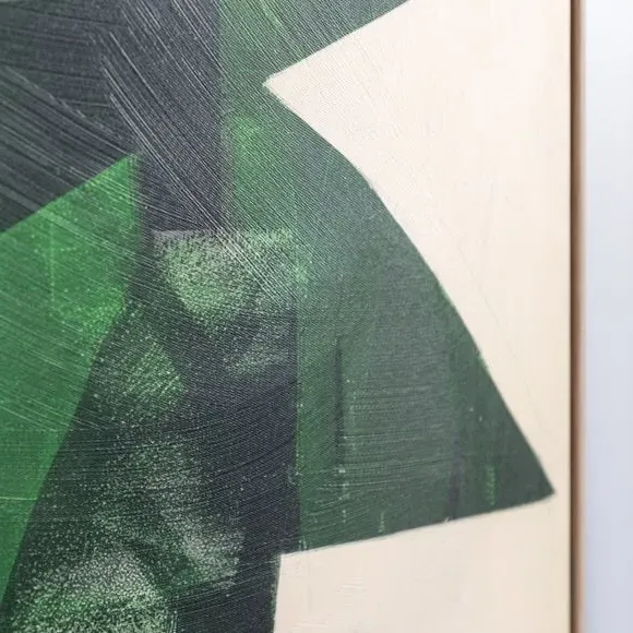 Framed Canvas Abstract Art - Green, Canvas
