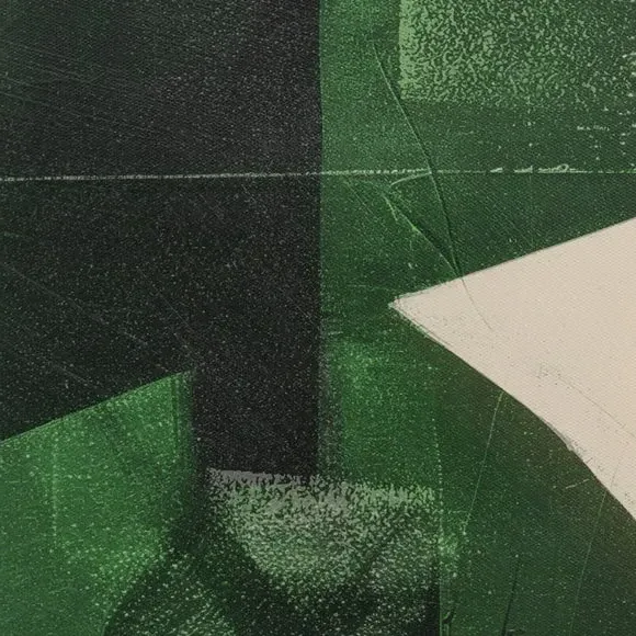 Framed Canvas Abstract Art - Green, Canvas