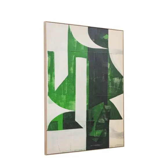 Framed Canvas Abstract Art - Green, Canvas