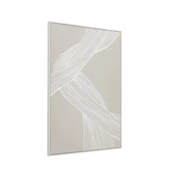 Framed Canvas Abstract Art - Natural, Textured