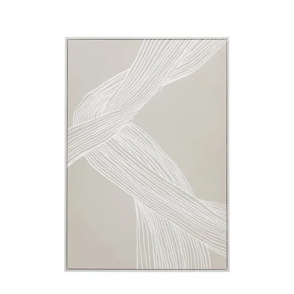 Framed Canvas Abstract Art - Natural, Textured