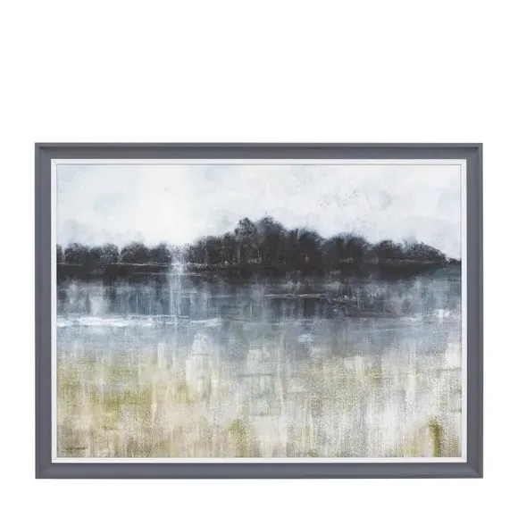 Framed Canvas Abstract Landscape - Multicolor