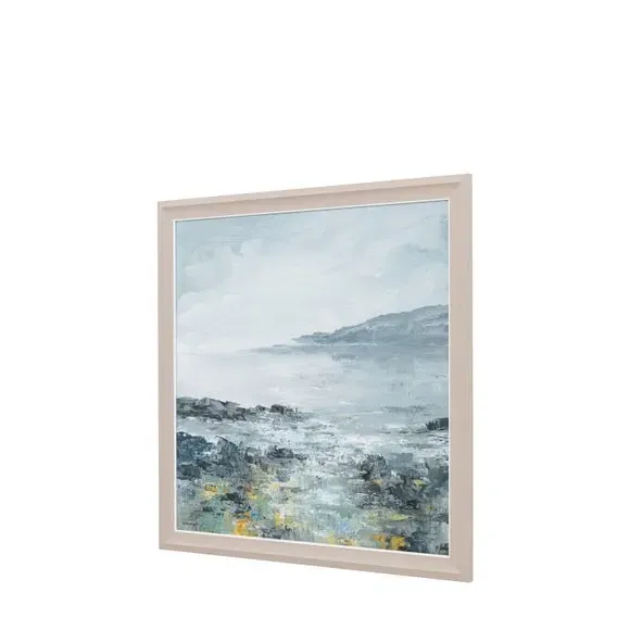 Framed Canvas Print - Blue, Wood Frame