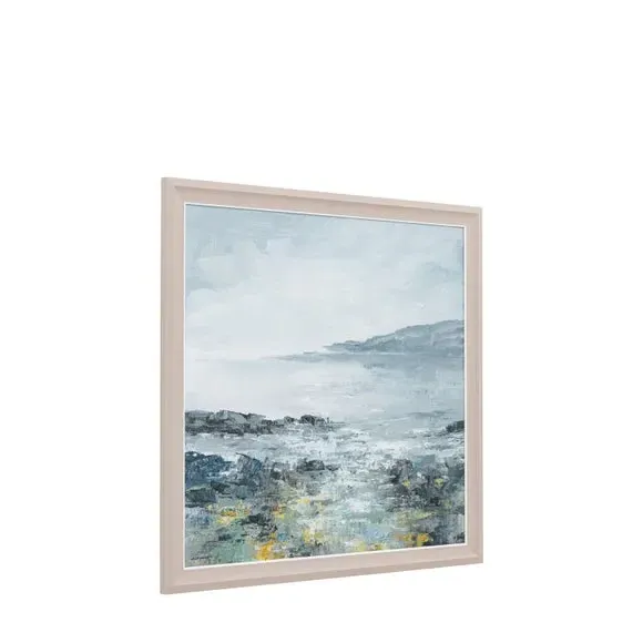 Framed Canvas Print - Blue, Wood Frame