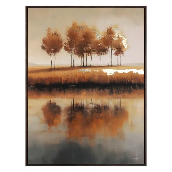 Framed Canvas Print with Metallic Accents