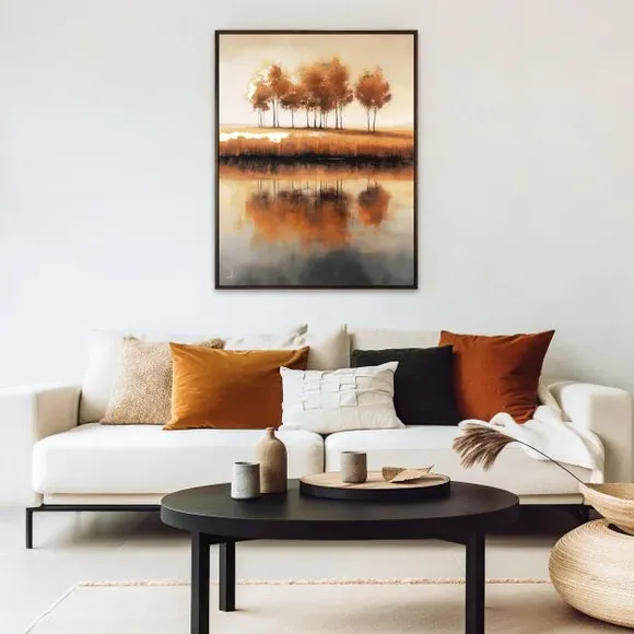 Framed Canvas Print with Metallic Accents image