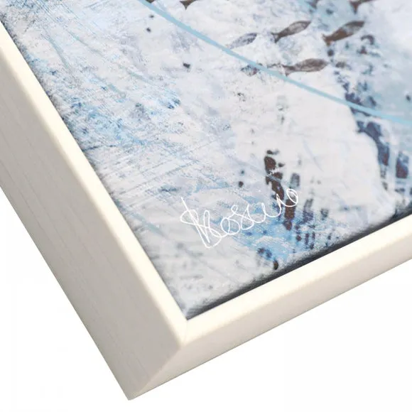 Framed Canvas Wall Art - Blue, Coastal Scene