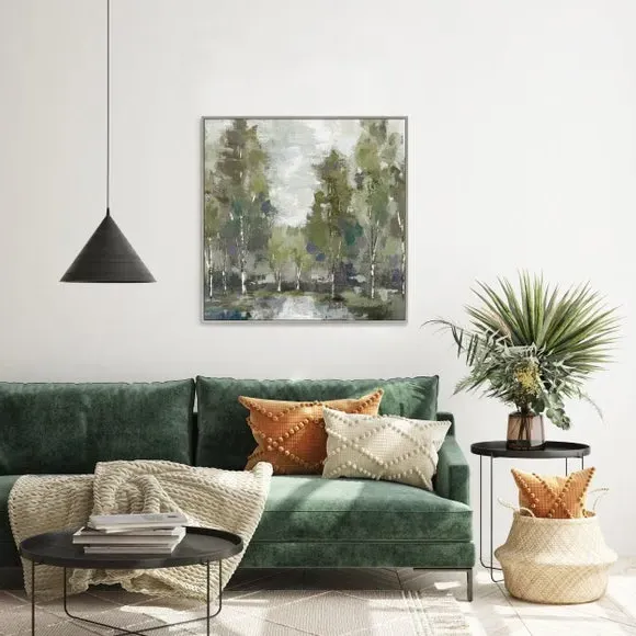 Framed Canvas Wall Art - Green, Canvas