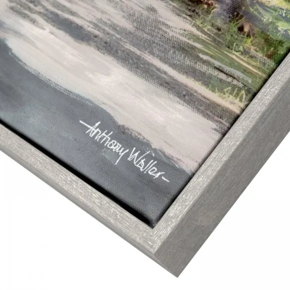 Framed Canvas Wall Art - Green, Tree Design