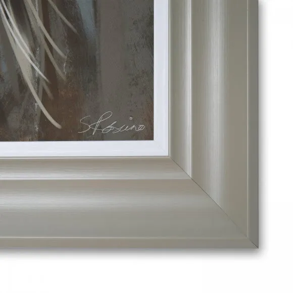 Framed Canvas Wall Art - Lion Portrait, Natural
