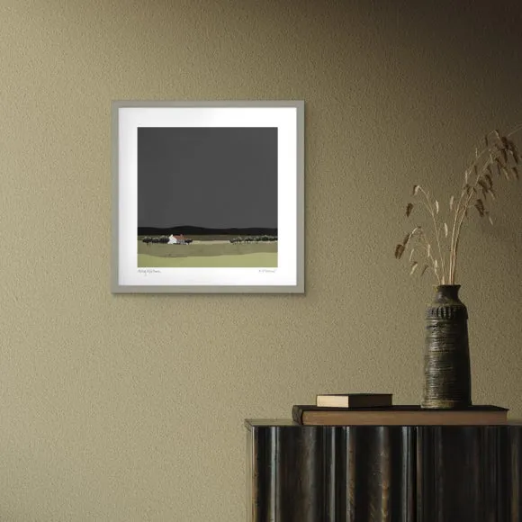 Framed Landscape Print - Blue, Country Style image