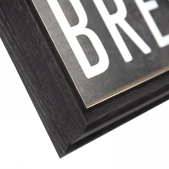 Framed Mirror Wall Art - Black, Typography