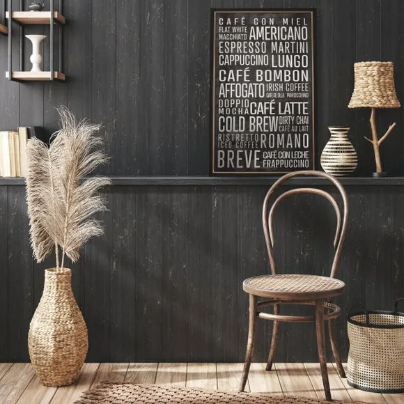 Framed Mirror Wall Art - Black, Typography image