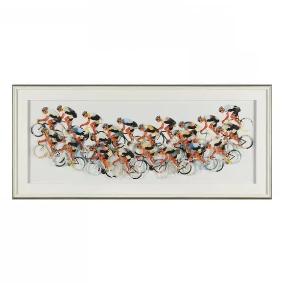 Framed Print Cycling Scene - Multicolor