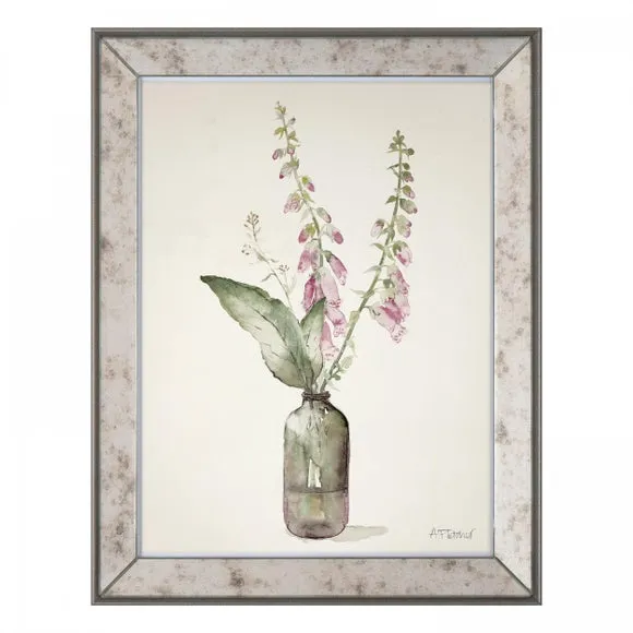 Framed Print Foxgloves - Multicolor, Metallic