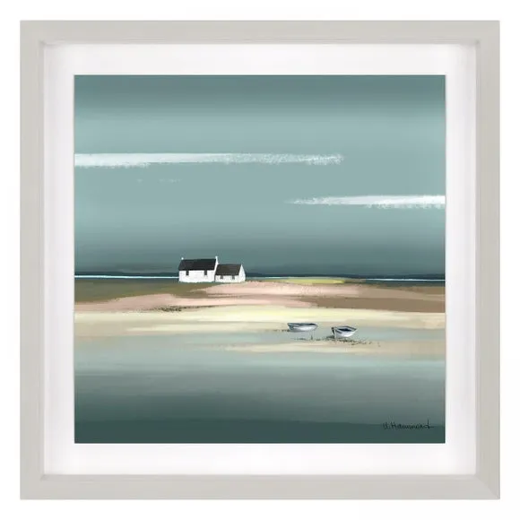 Framed Print Seascape - Grey, Premium Paper