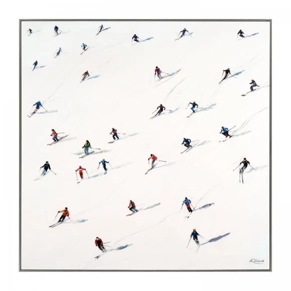 Framed Print Skiing Design - White Frame