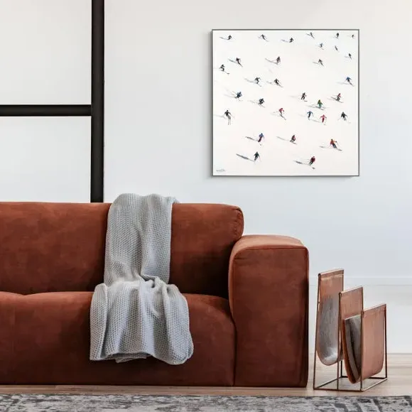 Framed Print Skiing Design - White Frame image