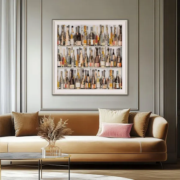 Framed Print Wine Bottles - Multicolor image