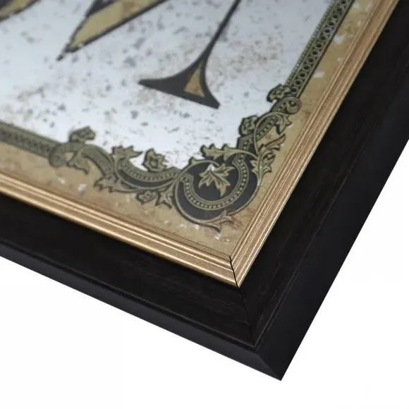 Framed Typography Mirror Wall Art - Gold