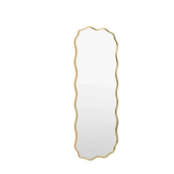 Full Length Leaner Mirror Wavy Frame - Gold