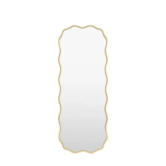Full Length Leaner Mirror Wavy Frame - Gold