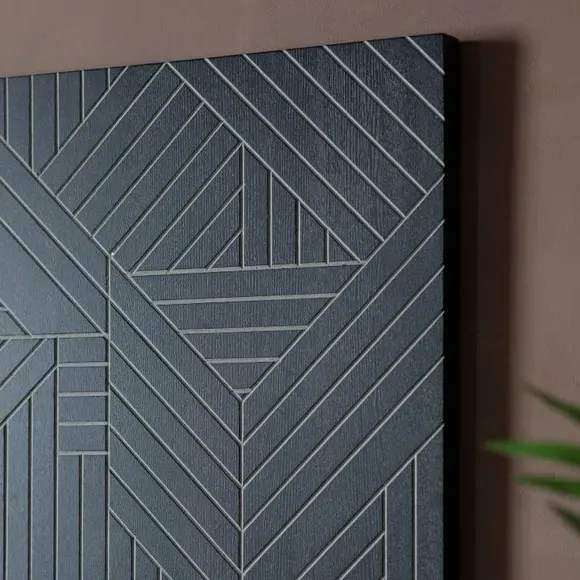 Geometric Wall Art - Black, Wood