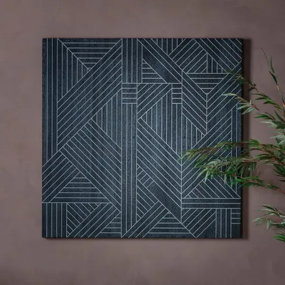 Geometric Wall Art - Black, Wood image