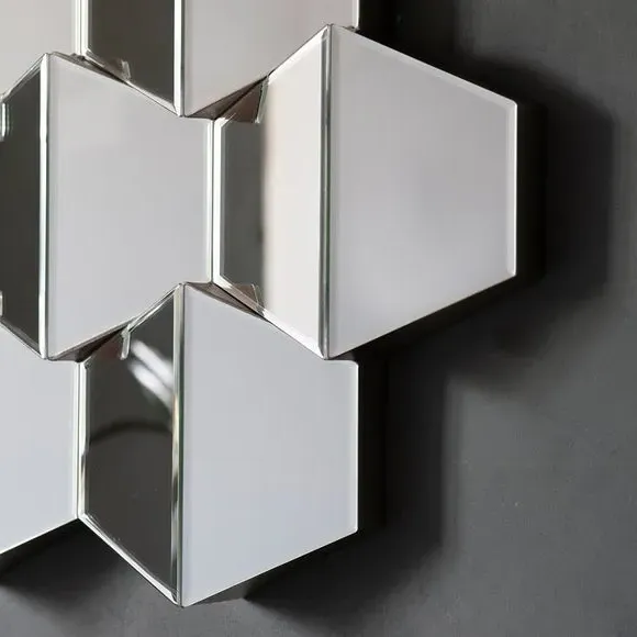 Hexagon Wall Mirror - Silver
