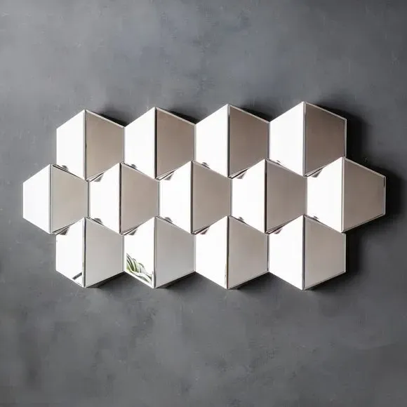 Hexagon Wall Mirror - Silver image