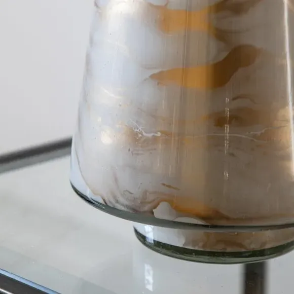 Hurricane Candle Holder - Gold, Glass