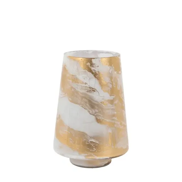 Hurricane Candle Holder - Gold, Glass