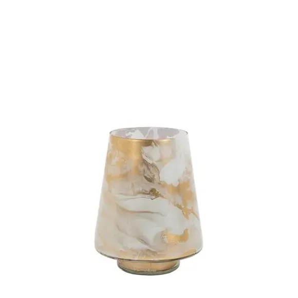 Hurricane Candle Holder - Gold, Glass
