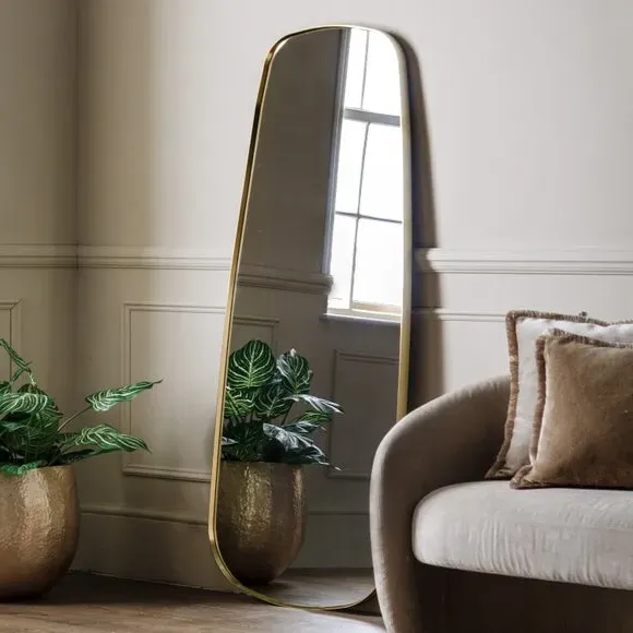 Irregular Full Length Leaner Mirror - Gold