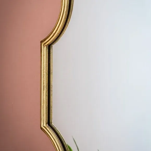 Irregular Wall Mirror - Gold, Metal