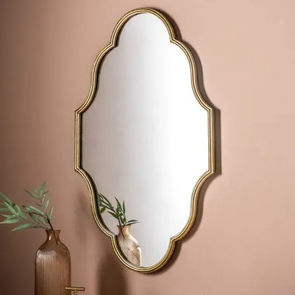 Irregular Wall Mirror - Gold, Metal image