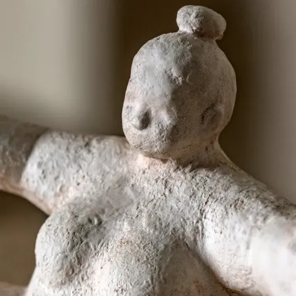 Lady Figurine Ornament - Cream, Cement