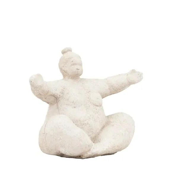 Lady Figurine Ornament - Cream, Cement