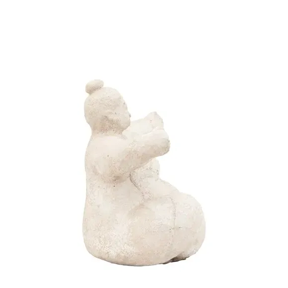 Lady Figurine Ornament - Cream, Cement