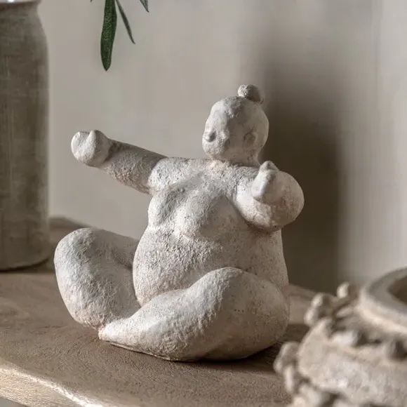 Lady Figurine Ornament - Cream, Cement image