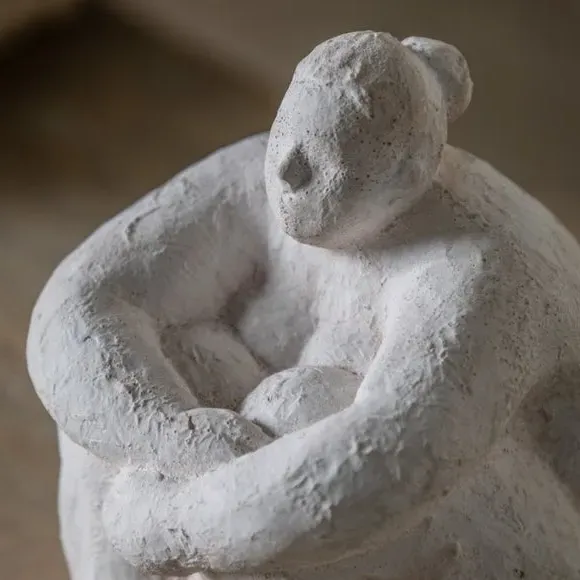 Lady Ornament Handcrafted - Cream, Cement