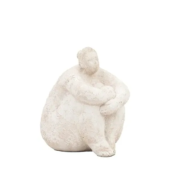 Lady Ornament Handcrafted - Cream, Cement