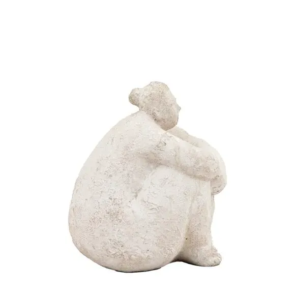 Lady Ornament Handcrafted - Cream, Cement