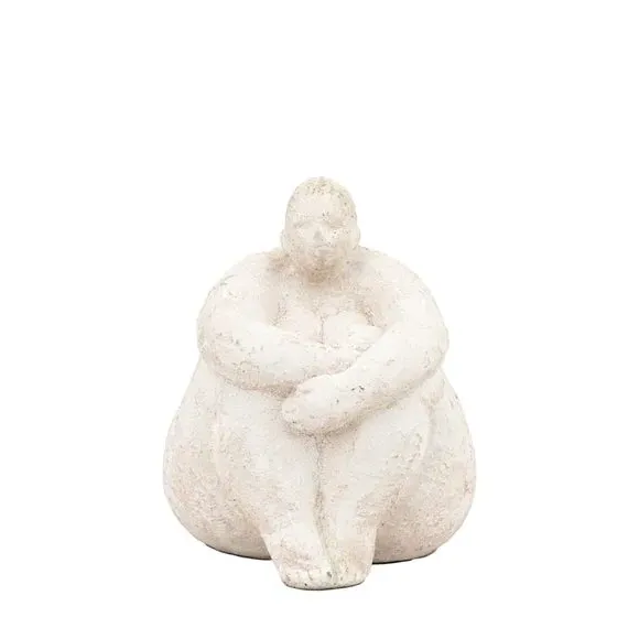 Lady Ornament Handcrafted - Cream, Cement